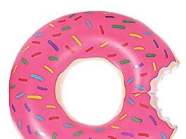 DMAR Donut Pool Floats Donut Pool Floats Donut Tube Pool Doughnut Pool Float Donut Inflatables Doughnut Floatie Donut Pool Ring Donut Swimming Ring for Beach Pool, 30", 1Pcs, Pink