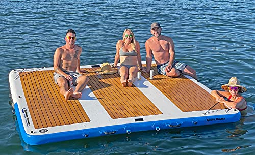 Inflatable Sport Boats Mega Yacht Dock 10' x 10' Inflatable Water Platform Dock