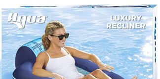 aqua luxury water lounge extra large inflatable pool float with headrest