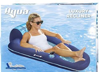 aqua luxury water lounge extra large inflatable pool float with headrest