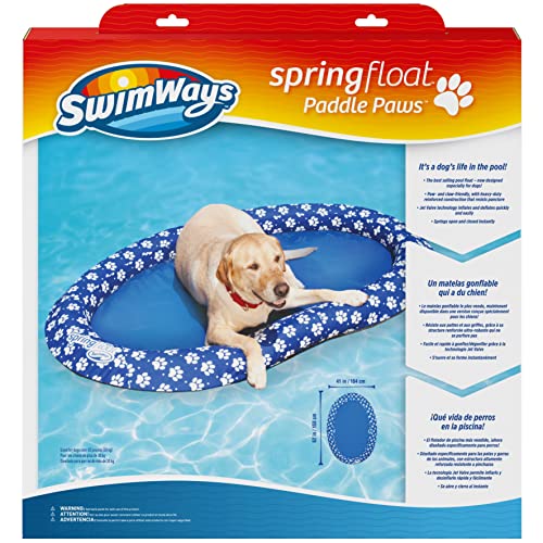 SwimWays Paddle Paws Spring Float Dog Raft, Large (65 lbs. and Up), Blue