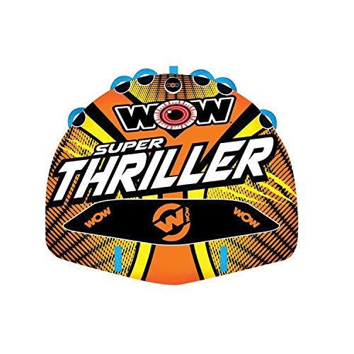 WOW World of Watersports Super Thriller 1 2 or 3 Person Inflatable Towable Deck Tube for Boating | 18-1020