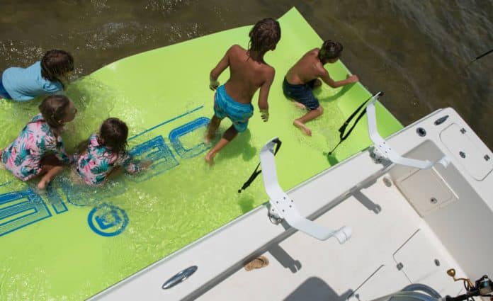 how do you secure a floating water mat 4