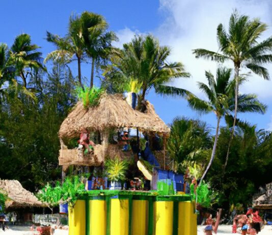 floating tiki island inflatable tropical tiki themed floating island 2