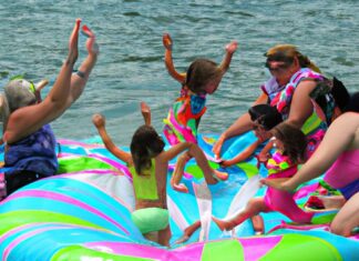 make a big splash with inflatable floating water mats