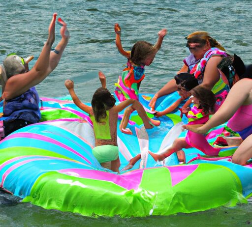 make a big splash with inflatable floating water mats