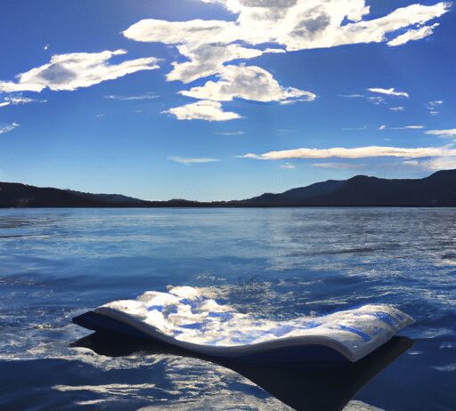 relax with a book on a floating water mat lounger