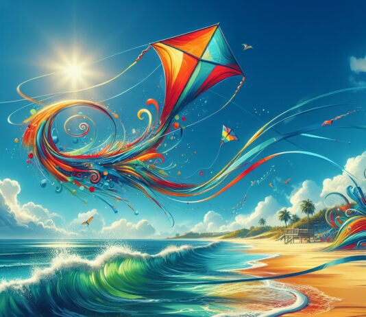 bright beach kites to fly high on windy days