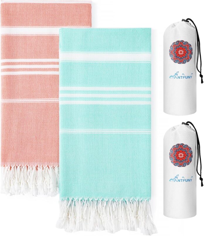 2 packs cotton turkish beach towels review