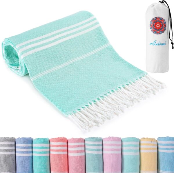 Cotton Turkish Beach Towels Quick Dry Sand Free Oversized Bath Pool Swim Towel Extra Large Xl Big Blanket Adult Travel Essentials Cruise Accessories Must Haves Clearance Vacation Stuff Necessities