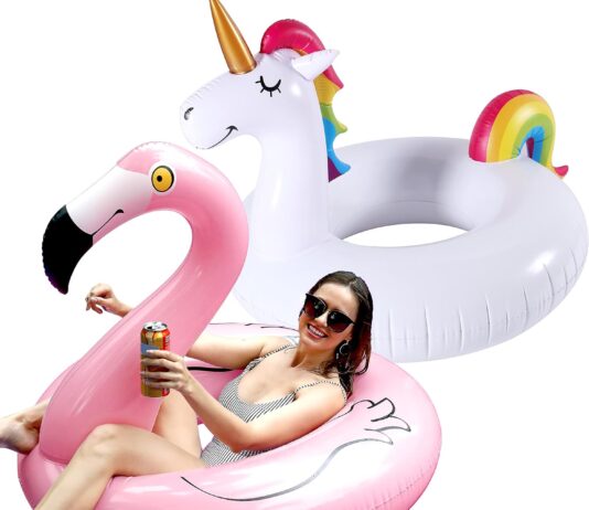 finduwill 2 pack 42 inflatable pool floats flamingo unicorn swim tube rings review