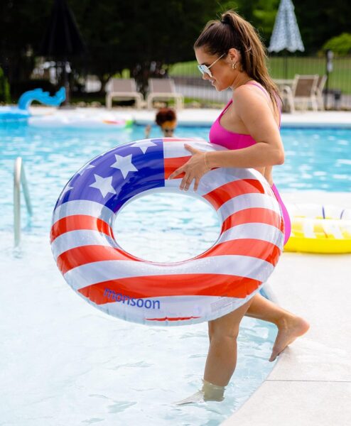 Monsoon [Citrus] 2-Pack Luxury Pool Floats Swimming Float Beach Tube Floaties Ring Tubes