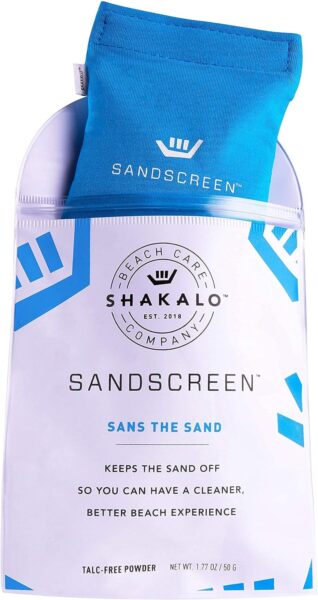 SHAKALO SANDSCREEN Sand Removal Bag | Talc-Free and Reef Friendly | Fresh, Clean and Sand Free | Great for The Whole Family!