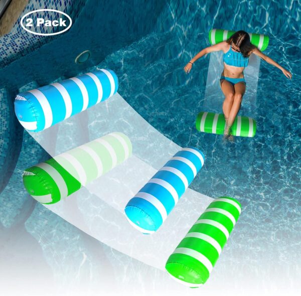 2 Pack Float Hammock,Pool Float Lounger,Water Swimming Floating Bed Hammock,Comfortable Inflatable Lounger, for Adults Vacation Fun and Rest