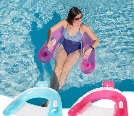 2 pack inflatable pool floats loungerwater leisure inflatable floating chair with pool floating tube armchair and cup ho