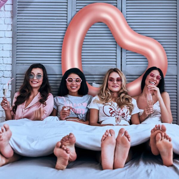 3 Pcs Inflatable Heart Pool Float 47.3 x 39.4 Inch Swim Heart Shaped Pool Rings for Adults Teens Water Fun Heart Floatie Summer Swimming Tube for Pool Beach Bachelorette Party