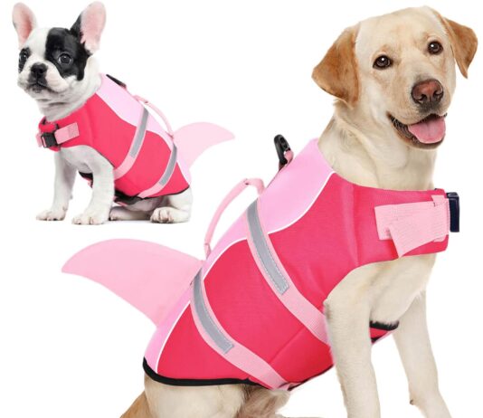 aofitee dog life jacket ripstop dog life vest for swimming shark dog safety vest reflective dog lifesaver with superior 