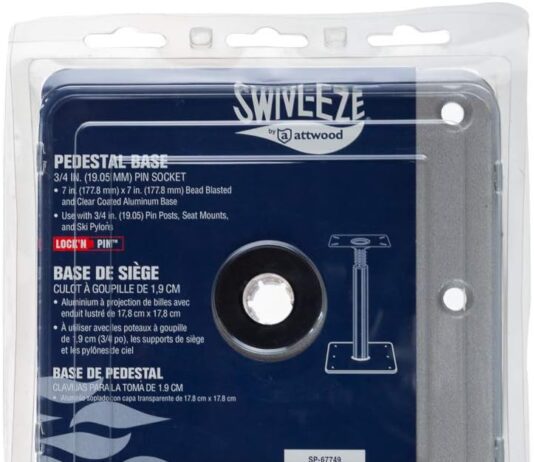 attwood sp 67749 swivl eze lockn pin aluminum 7 inch x 7 inch marine boat 34 inch pedestal base 1