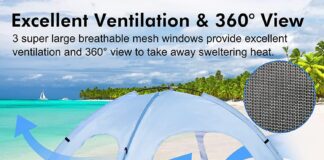 beach tent anti uv portable sun shade shelter for 346 person extendable floor with 3 ventilating mesh windows plus carry 3