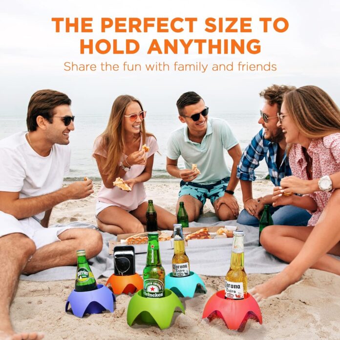 beach vacation essentials accessories beach drink cup holder sand coasters beach trip must haves sand cup holders for wo 4