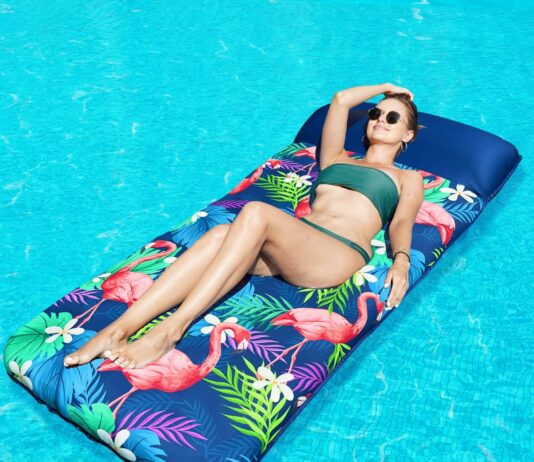 finduwill oversized pool floats adults 72 x38 x large fabric covered pool floaties raft inflatable pool float with headr