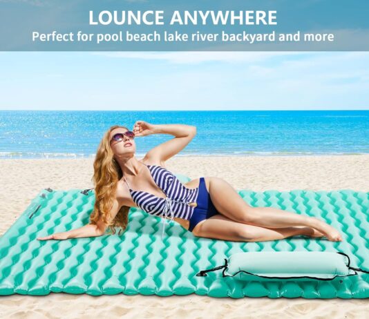 giant inflatable floating mat with pillows 114 x 72 jojoka inflatable floats for swimming lake pool boating beach floati 1