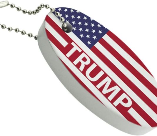 graphics more president trump american flag floating keychain oval foam fishing boat buoy key float multi