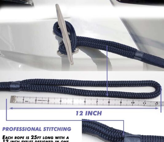 innocedear 2 pack premium navy blue dock lines 15 2535 with eyeletdouble braided nylon dock line 1