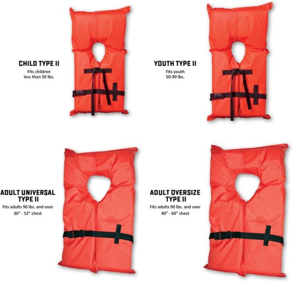 Kent ONYX Adult Oversize/Super LargeType 2 USCG Approved Life Jacket, Orange (102000-200-005-12)