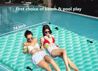 lake floats for adults with pool hammock jhunswen 114 x 72 giant inflatable floating mat for lake pool boating beach flo 3