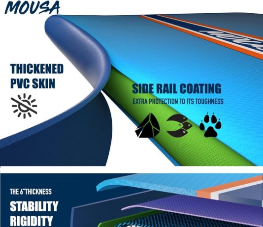 mousa floating island 8x68 inflatable floating platform 4 person water mat platform inflatable floating dock whand pump 1 4