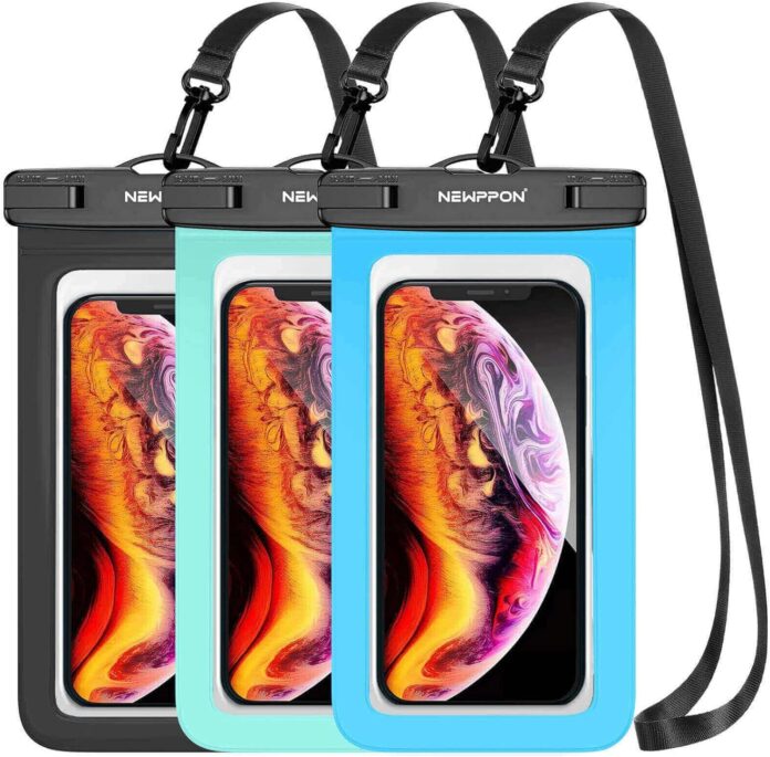 newppon waterproof cell phone pouch 3 pack underwater dry bag case lanyard water proof clear holder protector for iphone