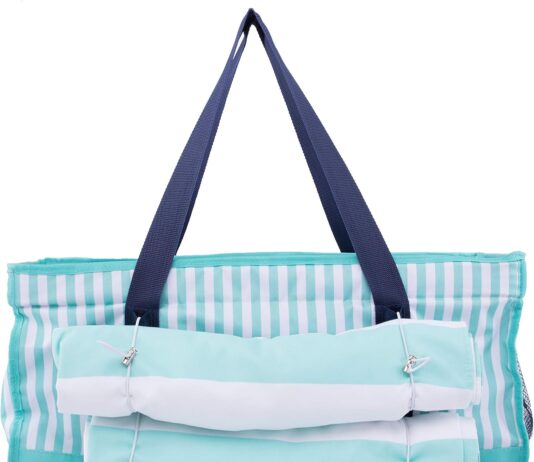 savvy beach canvas tote bag with beach towel set and cooler bag oversized waterproof bag for women multifunctional utili 2