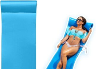 trc recreation 2022 splash pool 70 inch full size foam raft lounger with pillow headrest soft durable tanning float for 