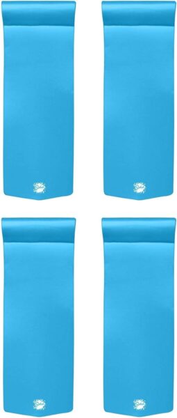 TRC Recreation 2022 Splash Pool 70 Inch Full Size Foam Raft Lounger with Pillow Headrest - Soft Durable Tanning Float for Swimming Pools Beaches and Lakes, Easy to Roll Up and Portable - 70’’ Long x 26’’ Wide x 1.25’’ Thick, Marina Blue