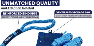 wavesrx boat fender lines 38 x 6 2pk premium marine rope for hanging bumpers buoys when docking your watercraft double b 3