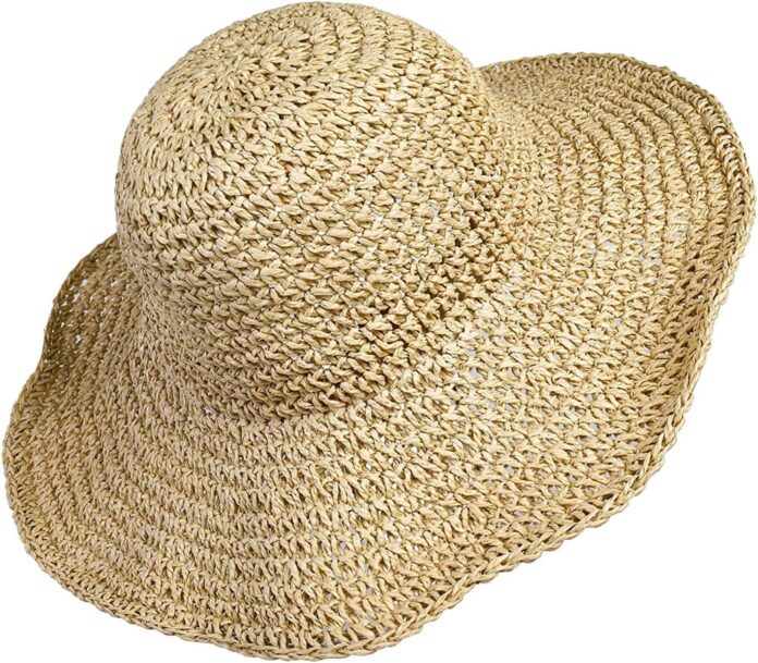 women straw hat wide brim beach sun cap foldable large lady floppy 100 natural paper braided for travel decoration summe
