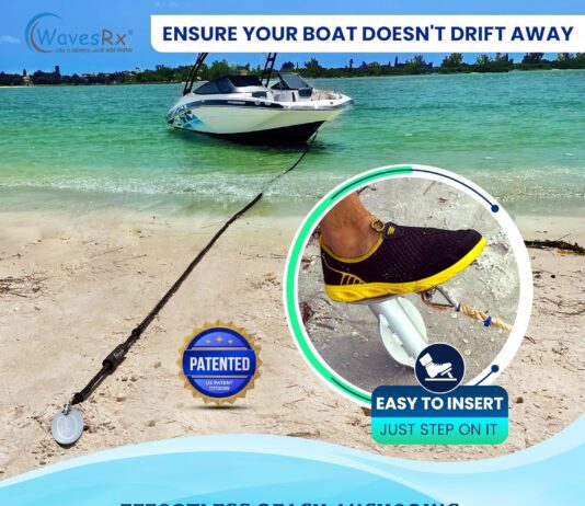 patented aluminum spike beach anchor for boats jet skis pwcs ultra light and effective intelligent design keeps your wat 2