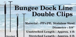 bungee dock line with double 316 stainless steel clips floatable mooring rope boat snubber docking rope for pwc boat acc 2