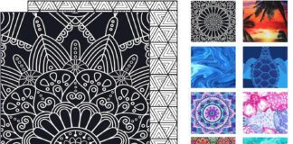 sand free lightweight thin microfiber beach towel quick dry mandala oversized large blue towel accessories travel swim p