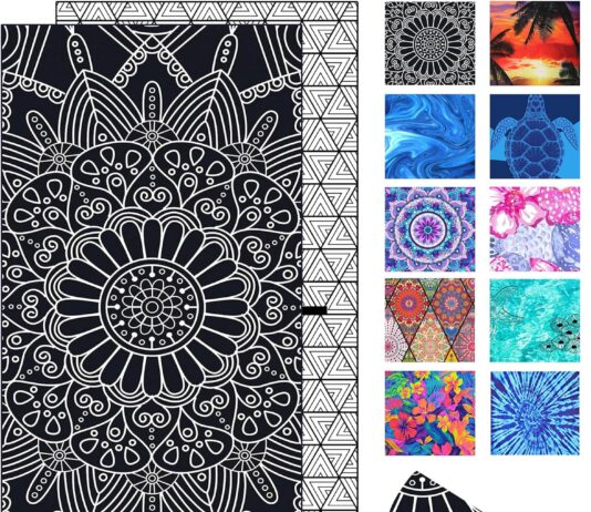 sand free lightweight thin microfiber beach towel quick dry mandala oversized large blue towel accessories travel swim p