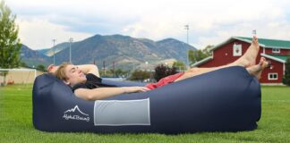 alphabeing inflatable lounger best air lounger sofa for camping hiking ideal inflatable couch for pool and festivals per 3