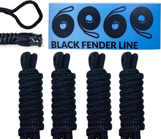 windrider boat fender lines 4 pack of 38in 6ft black line whipped ends 5in loops rope for docking and pontoon boat acces