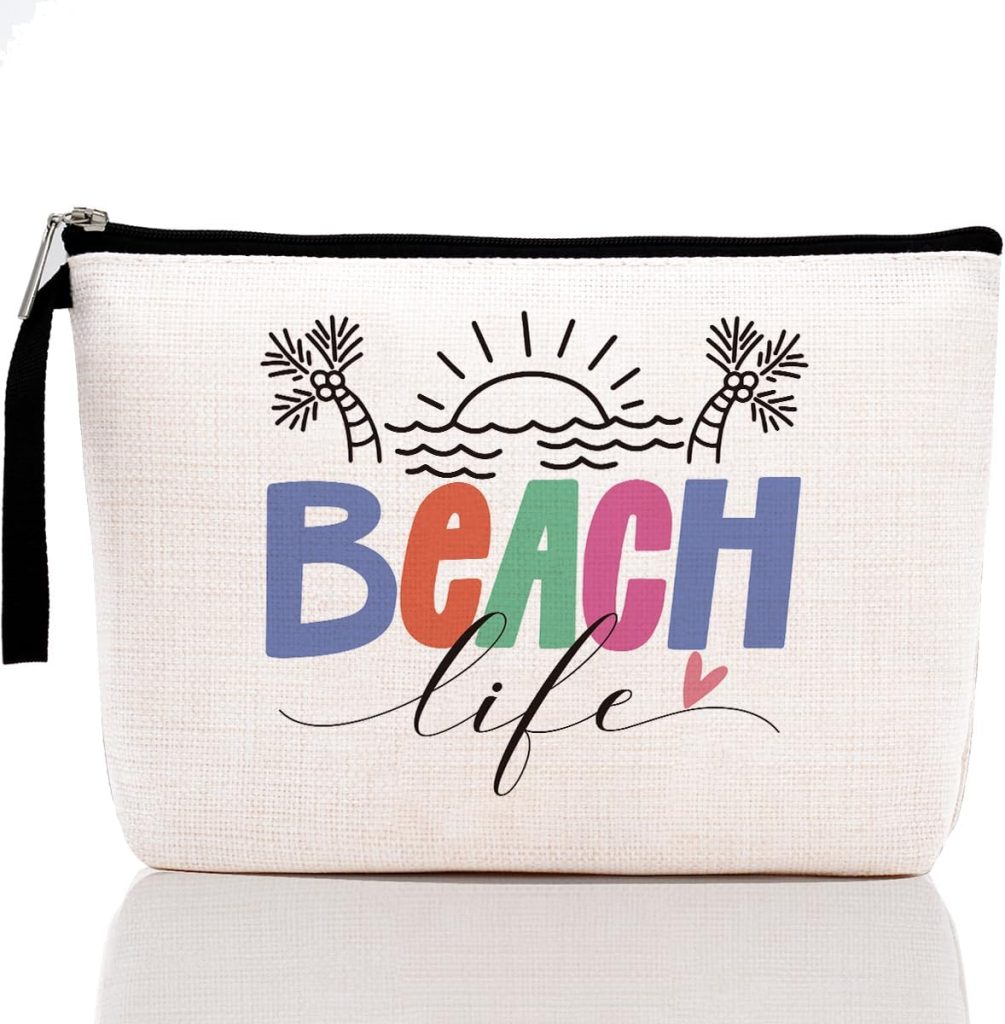 Hanamiya Na Beach Essentials Gifts Sunscreen Bag Beach Accessories Cruise Gifts for Women Girls Makeup Bag Summer Bags Ocean Cosmetic Bag Ocean Themed Gifts Summer Lovers Gift