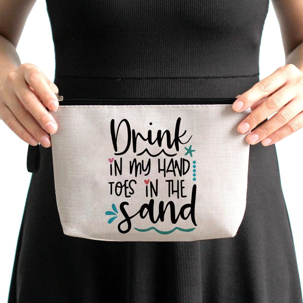 Hanamiya Na Beach Essentials Gifts Sunscreen Bag Beach Accessories Cruise Gifts for Women Girls Makeup Bag Summer Bags Ocean Cosmetic Bag Ocean Themed Gifts Summer Lovers Gift