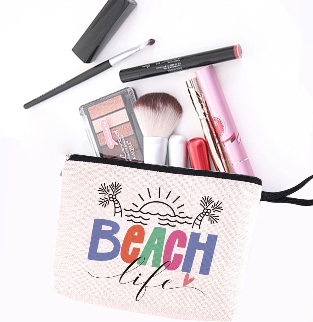 Hanamiya Na Beach Essentials Gifts Sunscreen Bag Beach Accessories Cruise Gifts for Women Girls Makeup Bag Summer Bags Ocean Cosmetic Bag Ocean Themed Gifts Summer Lovers Gift