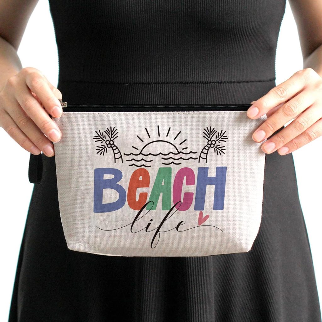Hanamiya Na Beach Essentials Gifts Sunscreen Bag Beach Accessories Cruise Gifts for Women Girls Makeup Bag Summer Bags Ocean Cosmetic Bag Ocean Themed Gifts Summer Lovers Gift