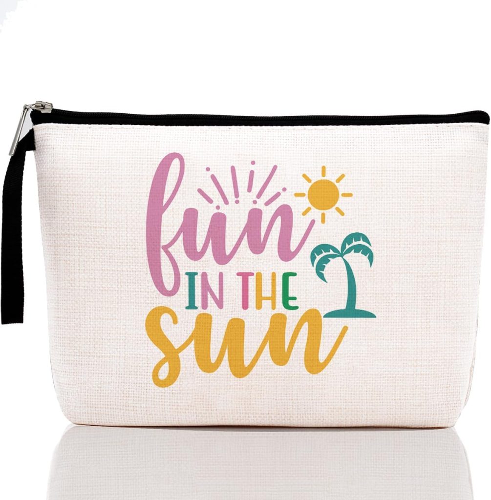 Hanamiya Na Beach Essentials Gifts Sunscreen Bag Beach Accessories Cruise Gifts for Women Girls Makeup Bag Summer Bags Ocean Cosmetic Bag Ocean Themed Gifts Summer Lovers Gift