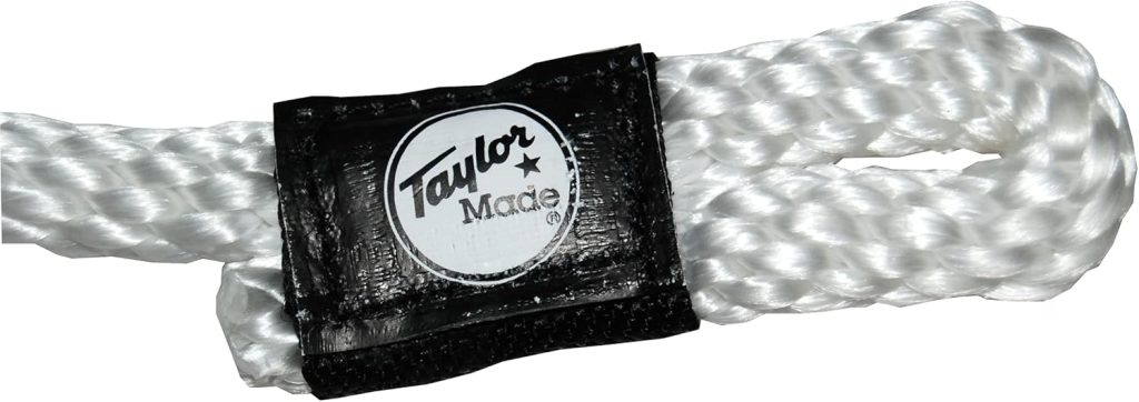 Taylor Made Fender Loc Boat Fender Lines - 2-Pack, 3/8 Diameter x 6 Long Rope, White, Braided Polypropylene, Pre-Spliced, Professionally Finished, Rot-Resistant, No Kinks - 11311