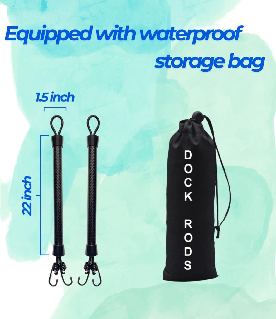 16 Inch Dock Rods for Boat Mooring/Docking, Replacement for Dock Lines, Boat Accessories for Men, for Pontoon Boat and Jon Boat Owners